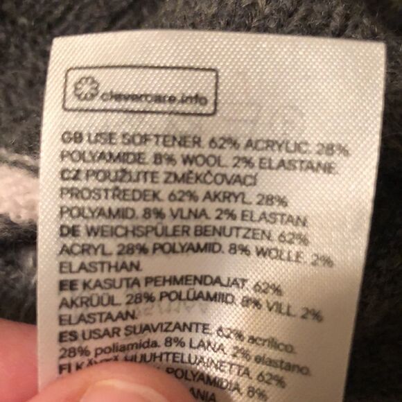 H&M XL Gray with White Stripes Wool Blend Sweater - Picture 12 of 12